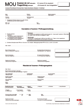 Kontrollblatt MOU